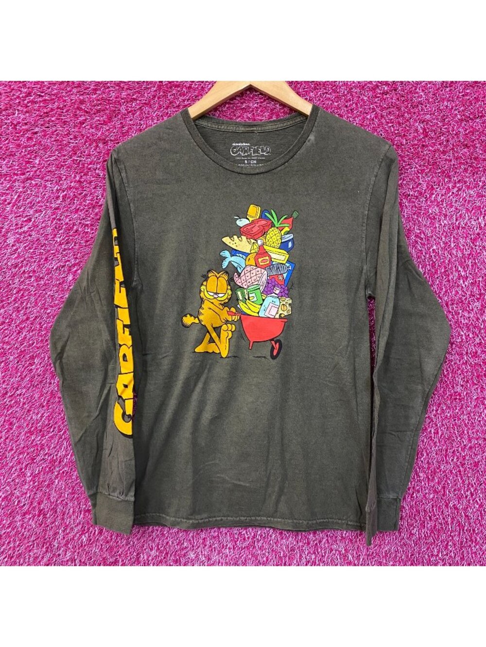 Garfield Hunger Cravings Long Sleeve T-Shirt Size Small